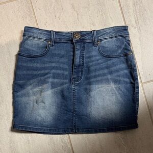 G by Guess Washed Denim Mini Skirt - Blue